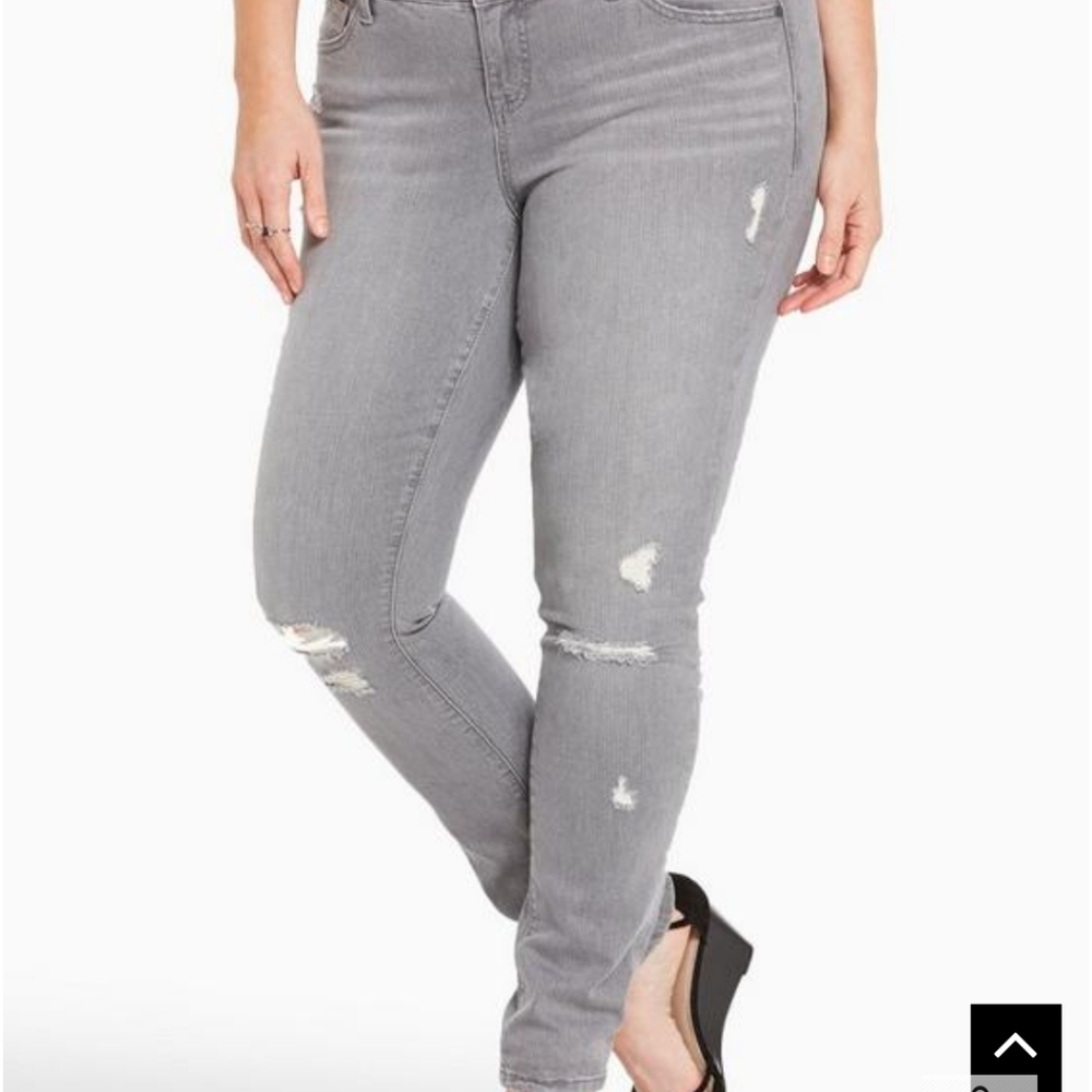 Torrid Grey wash distressed boyfriend cut jeans, size 12 short